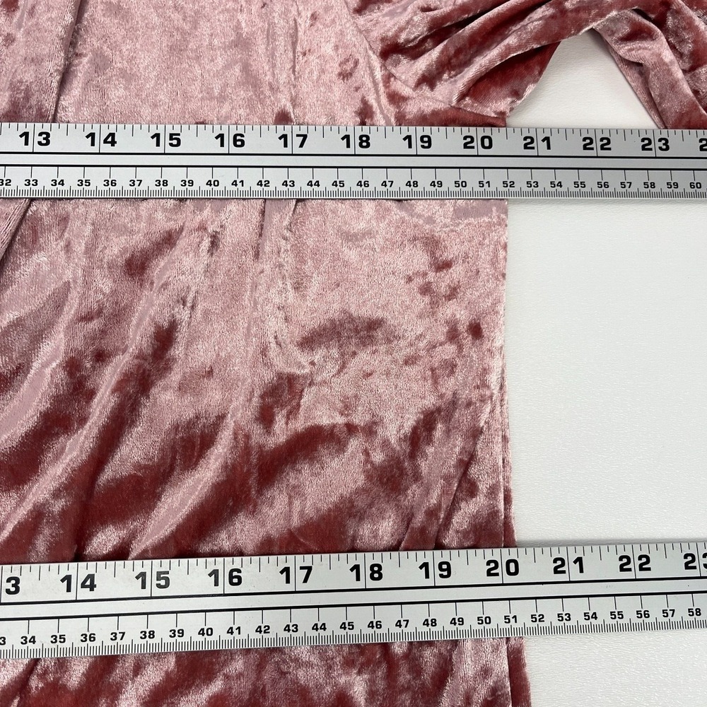 Allen Schwartz Pink Crushed Velvet Open Blazer Sz M Holiday Feminine - Picture 10 of 16